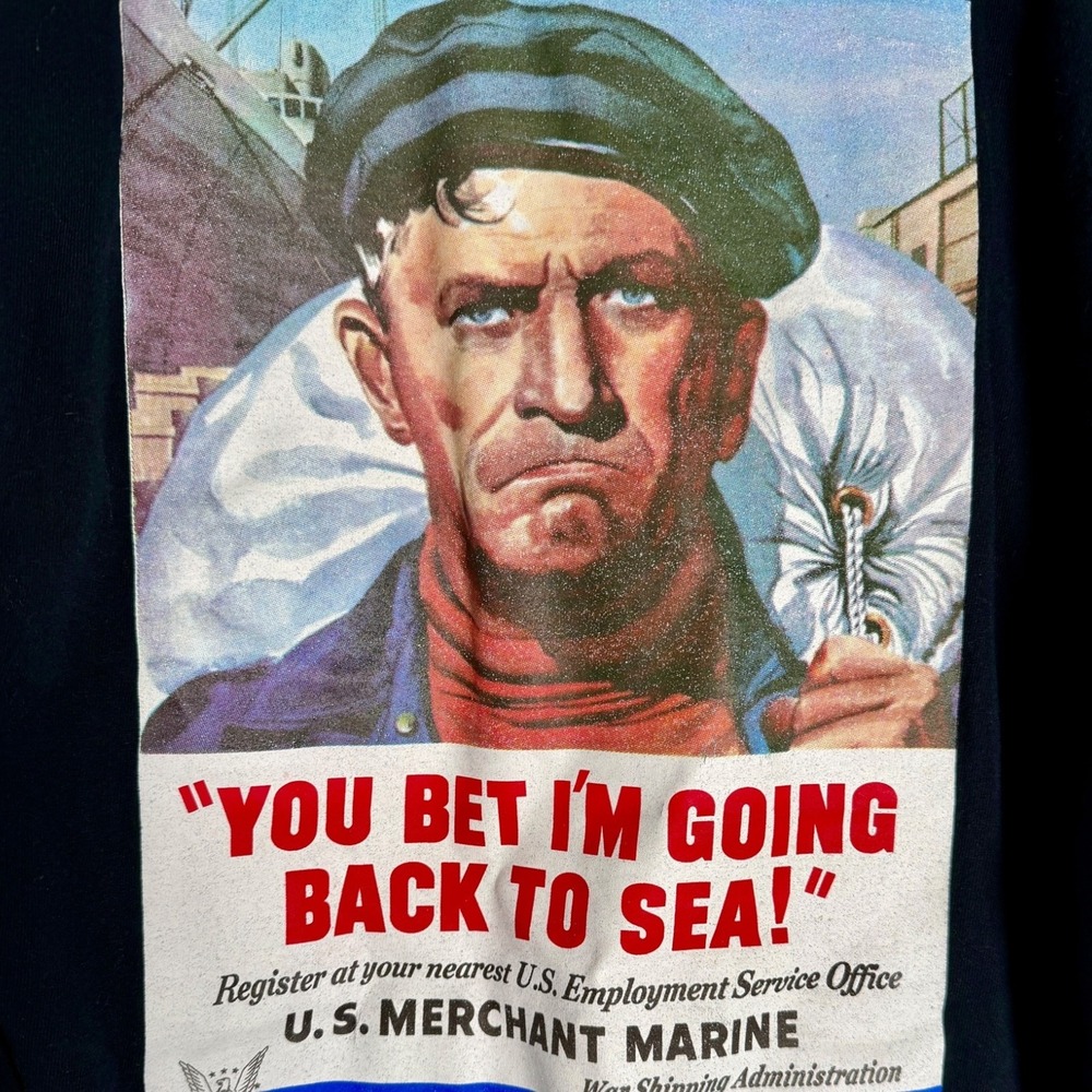 Vintage Bayside Men's‎ Masters Mates & Pilots WWII Merchant Marines Shirt Large - Picture 2 of 4